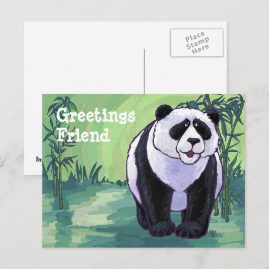 Panda Bear Stationery Postkarte (Vorne/Hinten)