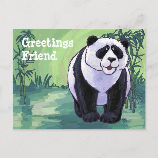 Panda Bear Stationery Postkarte (Vorderseite)