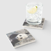 Panda Bear Steinuntersetzer (Seitenansicht)