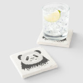 Panda Bear Steinuntersetzer (Seitenansicht)