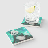Panda Bear Steinuntersetzer (Seitenansicht)