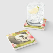 Panda Bear Steinuntersetzer (Seitenansicht)