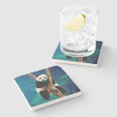 Panda Bear Steinuntersetzer (Seitenansicht)