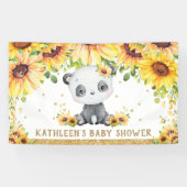 Panda Bear Sunflower Baby Dusche Geburtstag Hinter Banner (Horizontal)