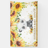 Panda Bear Sunflower Baby Dusche Geburtstag Hinter Banner (Vertikal)