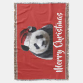 Panda Bear trägt einen Santa Claus Hat Decke (Vorderseite Vertikal)