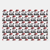 Panda Bear trägt einen Santa Claus-Hut Geschenkpapier Set (Vorderseite 2)