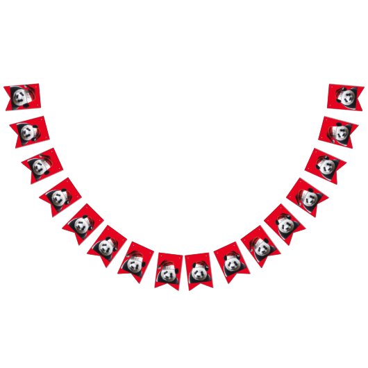 Panda Bear trägt einen Santa Claus-Hut Wimpelkette (Alle)