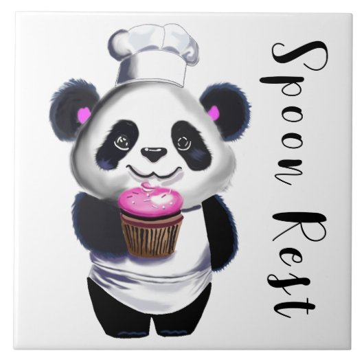 Panda Bear Trivet Spoon Erholung Fliese (Vorderseite)