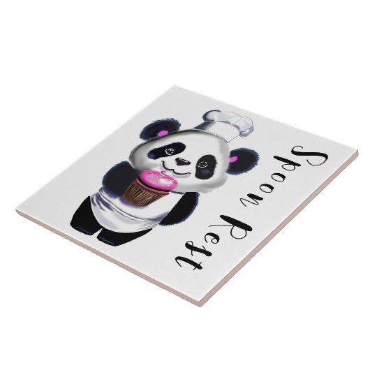 Panda Bear Trivet Spoon Erholung Fliese (Seite)