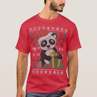 Panda Bear Ugly Weihnachtsfeiertage T-Shirt