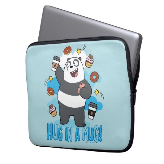 Panda Bear - Umarmen in einer Tasse! Laptopschutzhülle (Vorderseite Links)
