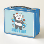 Panda Bear - Umarmen in einer Tasse! Metall Brotdose (Rückseite)