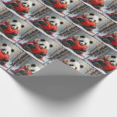 Panda Bear umarmt ein rotes Herz Geschenkpapier (Ecke)