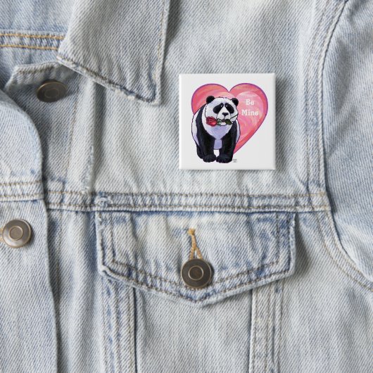 Panda Bear Valentine's Day Button (Beispiel)