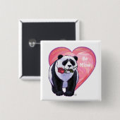 Panda Bear Valentine's Day Button (Vorne & Hinten)
