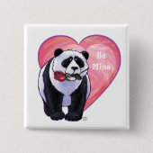 Panda Bear Valentine's Day Button (Vorderseite)