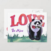 Panda Bear Valentine's Day Feiertagspostkarte (Vorne/Hinten)