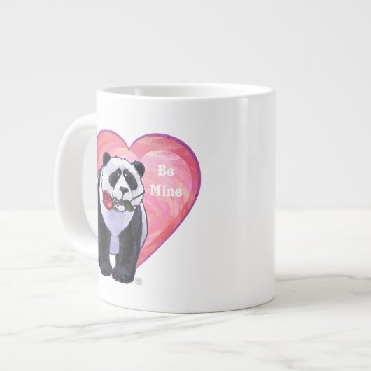 Panda Bear Valentine's Day Jumbo-Tasse (Vorderseite Links)