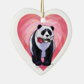 Panda Bear Valentine's Day Keramikornament (Rechts)