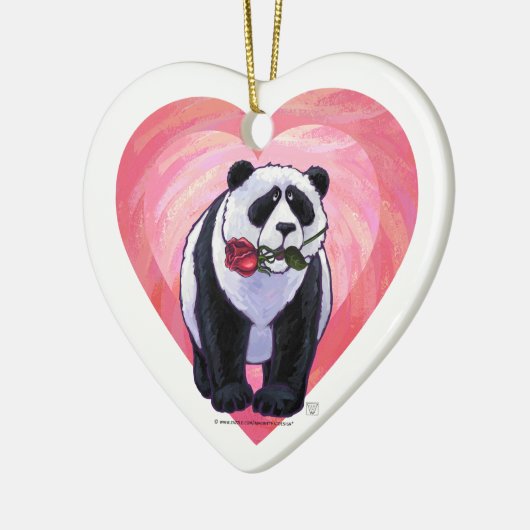Panda Bear Valentine's Day Keramikornament (Links)