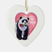 Panda Bear Valentine's Day Keramikornament (Rechts)