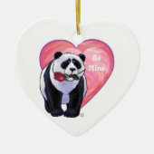 Panda Bear Valentine's Day Keramikornament (Vorne)