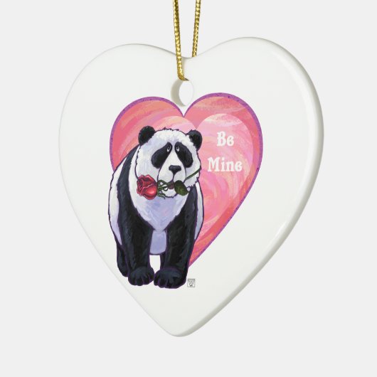 Panda Bear Valentine's Day Keramikornament (Links)