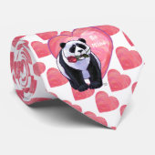 Panda Bear Valentine's Day Krawatte (Gerollt)