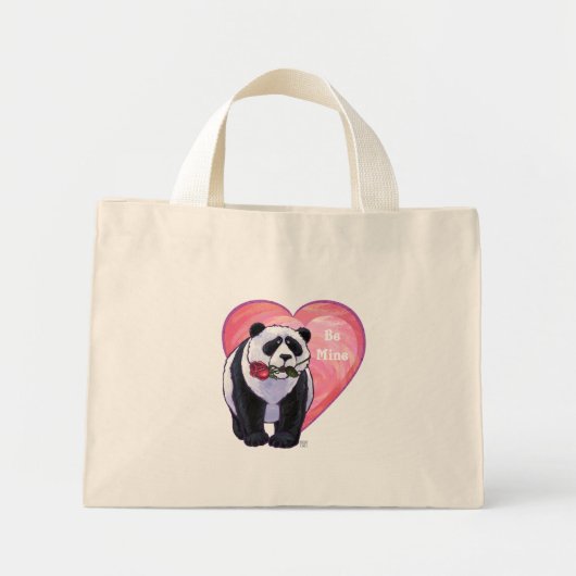 Panda Bear Valentine's Day Mini Stoffbeutel (Vorne)