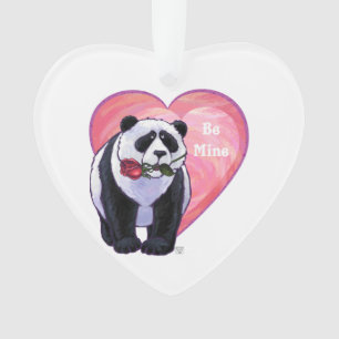 Panda Bear Valentine's Day Ornament