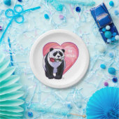 Panda Bear Valentine's Day Pappteller (Party)