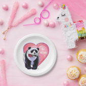 Panda Bear Valentine's Day Pappteller (Party)