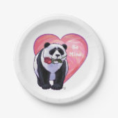 Panda Bear Valentine's Day Pappteller (Vorderseite)