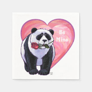 Panda Bear Valentine's Day Serviette