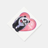Panda Bear Valentine's Day Serviette (Ecke)
