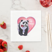 Panda Bear Valentine's Day Serviette (Beispiel)