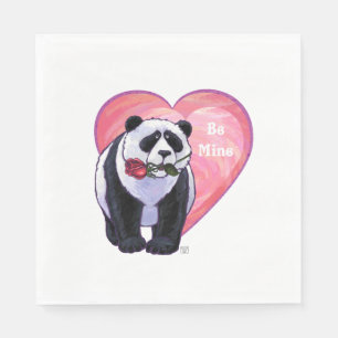 Panda Bear Valentine's Day Serviette