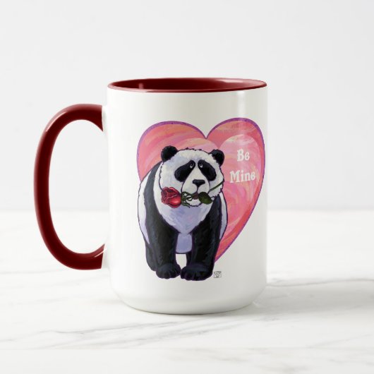 Panda Bear Valentine's Day Tasse (Links)