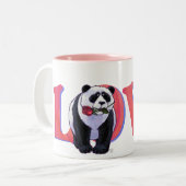 Panda Bear Valentine's Day Zweifarbige Tasse (Vorderseite Links)