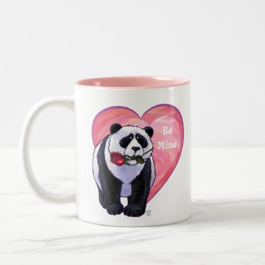 Panda Bear Valentine's Day Zweifarbige Tasse (Links)