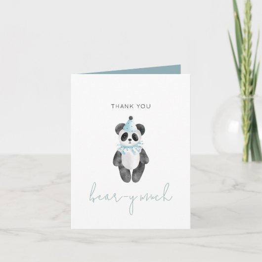Panda Bear Vielen Dank Beary Much Card Dankeskarte (Vorderseite)