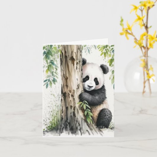 Panda Bear Vielen Dank Karte (Gelbe Blume)