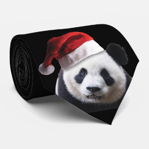 Panda Bear Warn einen Weihnachtshut zu Weihnachten Krawatte