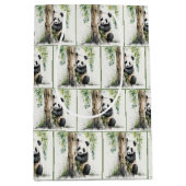 Panda Bear Watercolor-Muster Mittlere Geschenktüte (Vorderseite)