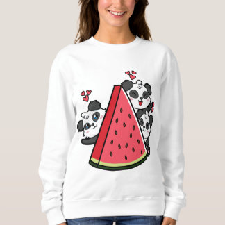 Panda Bear Watermelon Lover Sommer Frucht Slice Sweatshirt