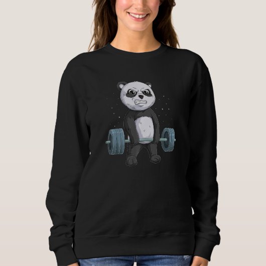 Panda Bear Weightlifting Deadlift Men Fitness Gym Sweatshirt (Vorderseite)