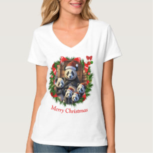 Panda Bear Weihnachtsfeiertage T - Shirt
