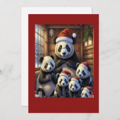 Panda Bear Weihnachtskarte Feiertagskarte (Vorne/Hinten)