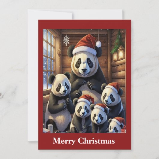 Panda Bear Weihnachtskarte Feiertagskarte (Vorderseite)